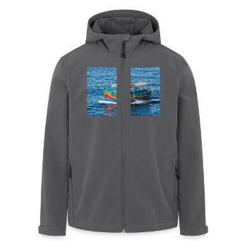 Malta traditionelles Fischerboot Luzzu - Recycelte Männer Softshell-Jacke von Stanley/Stella - Anthrazit - Vorne - AI Model Male 185 light (185cm)