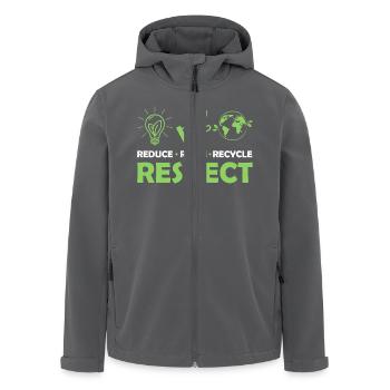 Reduce Reuse Recycle Respect Planet Environmental - Recycelte Männer Softshell-Jacke von Stanley/Stella - Anthrazit - Vorne - AI Model Male 185 light (185cm)