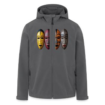Afrikanische Maske - Recycelte Männer Softshell-Jacke von Stanley/Stella - Anthrazit - Vorne - AI Model Male 185 light (185cm)