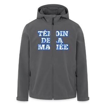 Trauzeugin der blauen Chinoiserie Braut - Recycelte Männer Softshell-Jacke von Stanley/Stella - Anthrazit - Vorne - AI Model Male 185 light (185cm)