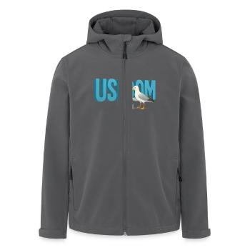Eine Möwe malt sich Usedom schön - Recycelte Männer Softshell-Jacke von Stanley/Stella - Anthrazit - Vorne - AI Model Male 185 light (185cm)