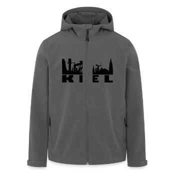 skyline kiel - Recycelte Männer Softshell-Jacke von Stanley/Stella - Anthrazit - Vorne - AI Model Male 185 light (185cm)