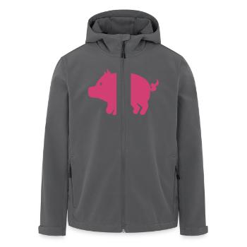 Schwein - Recycelte Männer Softshell-Jacke von Stanley/Stella - Anthrazit - Vorne - AI Model Male 185 light (185cm)