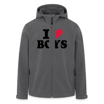 I love boys - Recycelte Männer Softshell-Jacke von Stanley/Stella - Anthrazit - Vorne - AI Model Male 185 light (185cm)