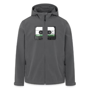 Kassette mit Platz zur Beschriftung - Recycelte Männer Softshell-Jacke von Stanley/Stella - Anthrazit - Vorne - AI Model Male 185 light (185cm)