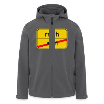 Ortsschild arm - reich - Recycelte Männer Softshell-Jacke von Stanley/Stella - Anthrazit - Vorne - AI Model Male 185 light (185cm)