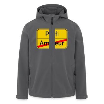 Ortsschild Amateur - Profi - Recycelte Männer Softshell-Jacke von Stanley/Stella - Anthrazit - Vorne - AI Model Male 185 light (185cm)