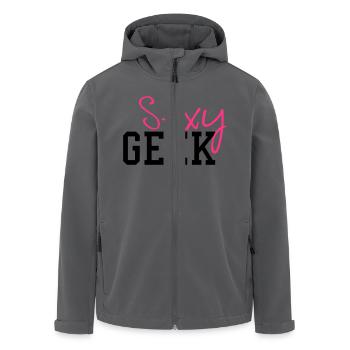 Sexy Geek - Recycelte Männer Softshell-Jacke von Stanley/Stella - Anthrazit - Vorne - AI Model Male 185 light (185cm)