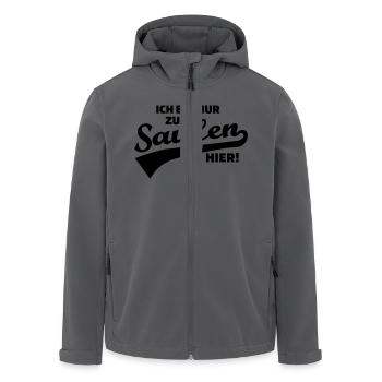 Saufen - Recycelte Männer Softshell-Jacke von Stanley/Stella - Anthrazit - Vorne - AI Model Male 185 light (185cm)