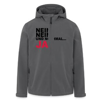 Nein, nein und nochmal…JA - Recycelte Männer Softshell-Jacke von Stanley/Stella - Anthrazit - Vorne - AI Model Male 185 light (185cm)