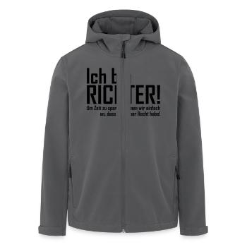 ich bin richter - Recycelte Männer Softshell-Jacke von Stanley/Stella - Anthrazit - Vorne - AI Model Male 185 light (185cm)