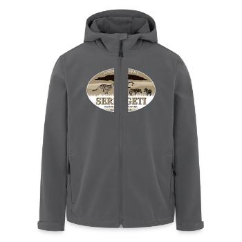 Serengeti - Gepard & Zebra Safari - Recycelte Männer Softshell-Jacke von Stanley/Stella - Anthrazit - Vorne - AI Model Male 185 light (185cm)