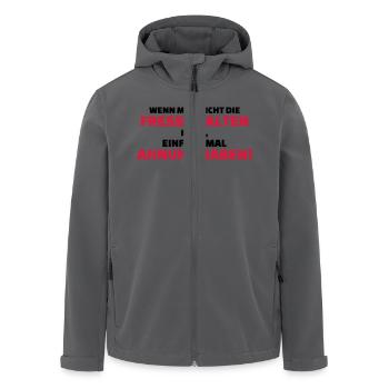 Fresse halten oder Ahnung haben - Recycelte Männer Softshell-Jacke von Stanley/Stella - Anthrazit - Vorne - AI Model Male 185 light (185cm)