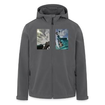 Tower Bridge London mit bewölktem Himmel - Recycelte Männer Softshell-Jacke von Stanley/Stella - Anthrazit - Vorne - AI Model Male 185 light (185cm)