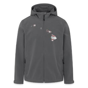 Echter Baseball in der Hawaii State Landkarte - Recycelte Männer Softshell-Jacke von Stanley/Stella - Anthrazit - Vorne - AI Model Male 185 light (185cm)