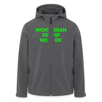 nicht vegan sein ist nicht ok - Recycelte Männer Softshell-Jacke von Stanley/Stella - Anthrazit - Vorne - AI Model Male 185 light (185cm)