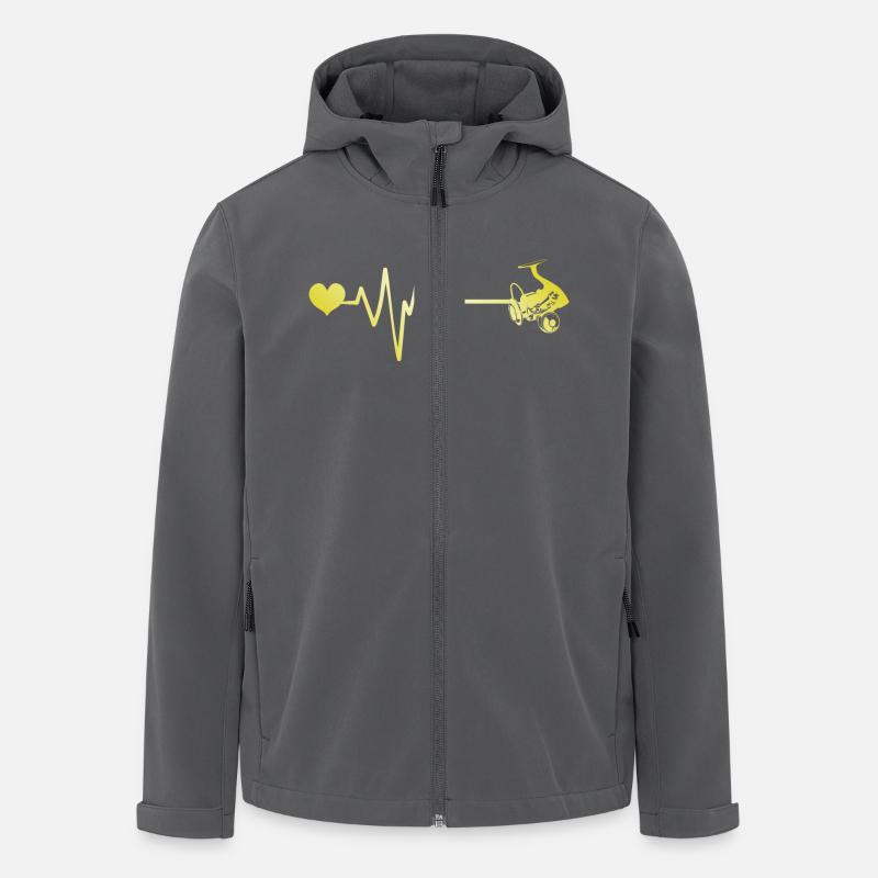 Moulinet de pêche Heartbeat - Veste softshell homme en polyester recyclé Stanley/Stella - charbon
