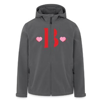Buchstabe b rote Herzen - Recycelte Männer Softshell-Jacke von Stanley/Stella - Anthrazit - Vorne - AI Model Male 185 light (185cm)