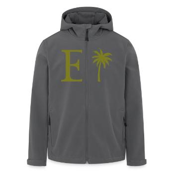 Buchstabe e grüne Palme - Recycelte Männer Softshell-Jacke von Stanley/Stella - Anthrazit - Vorne - AI Model Male 185 light (185cm)