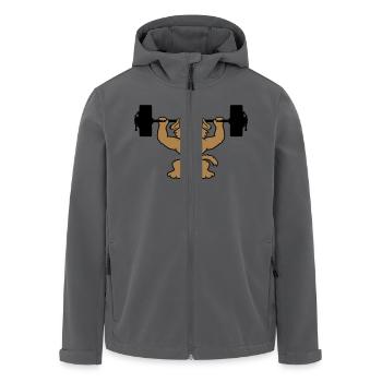 Hund Bodybuilder Stark Muskeln Gym Gewichtheben - Recycelte Männer Softshell-Jacke von Stanley/Stella - Anthrazit - Vorne - AI Model Male 185 light (185cm)