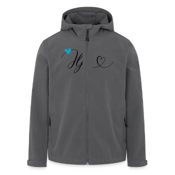 Ilja nom Prénom Calligraphie coeur - Veste softshell homme en polyester recyclé Stanley/Stella - charbon - Devant - AI Model Male 185 light (185cm)