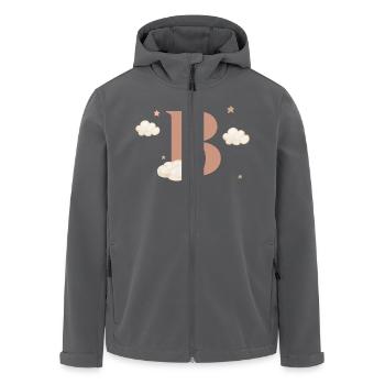 Buchstabe b bewölkt Sterne - Recycelte Männer Softshell-Jacke von Stanley/Stella - Anthrazit - Vorne - AI Model Male 185 light (185cm)