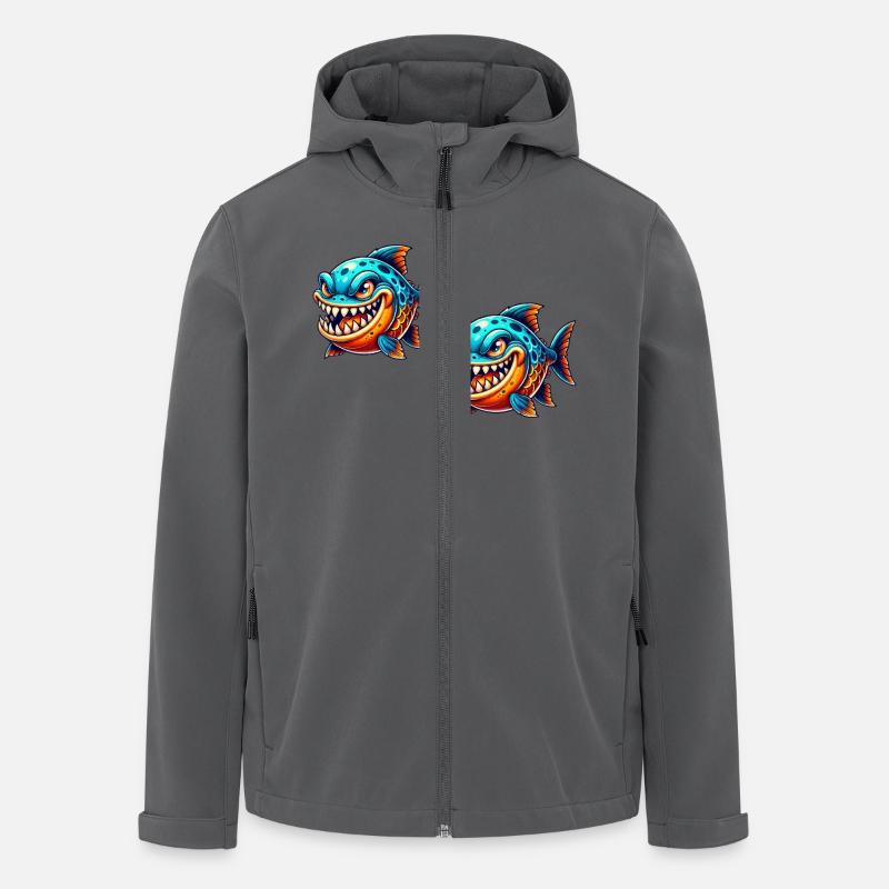 Piranha Comic Fish 2 - Men’s Recycled Softshell Jacket by Stanley/Stella - anthracite