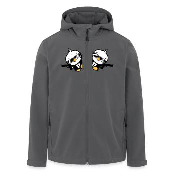 Vögel 2 Waffen Pistolen Agent Sonnenbrille Cool - Recycelte Männer Softshell-Jacke von Stanley/Stella - Anthrazit - Vorne - AI Model Male 185 light (185cm)