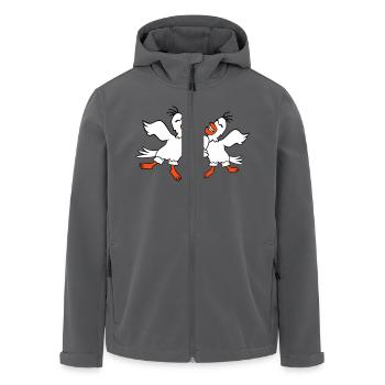 2 Enten tanzen Kreistanz Polka Party feiern Spaß - Recycelte Männer Softshell-Jacke von Stanley/Stella - Anthrazit - Vorne - AI Model Male 185 light (185cm)