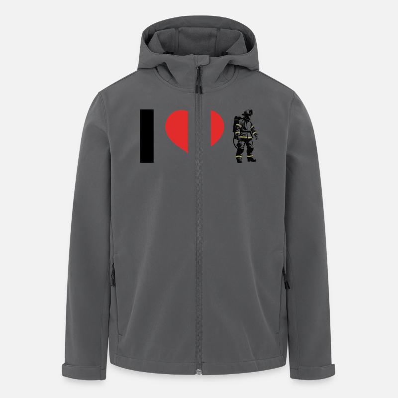 Pompier - Métier Design Sticker - Veste softshell homme en polyester recyclé Stanley/Stella - charbon