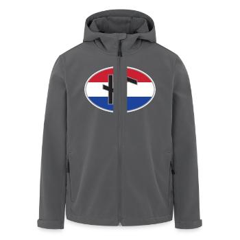 NL (Nederland) Runen-Ländercode-Aufkleber - Recycelte Männer Softshell-Jacke von Stanley/Stella - Anthrazit - Vorne - AI Model Male 185 light (185cm)