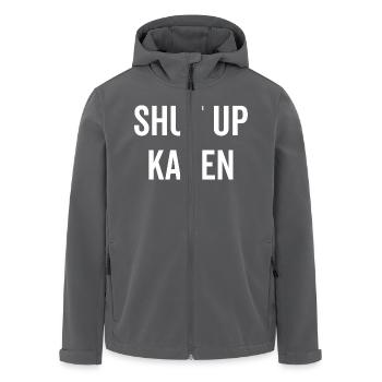 Halt die Klappe, Karen - Recycelte Männer Softshell-Jacke von Stanley/Stella - Anthrazit - Vorne - AI Model Male 185 light (185cm)