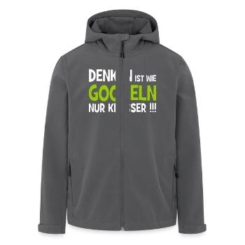 Denken ist wie googeln nur krasser!!! - Internet - Recycelte Männer Softshell-Jacke von Stanley/Stella - Anthrazit - Vorne - AI Model Male 185 light (185cm)