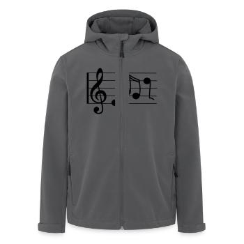 Violinschlüssel mit Noten - Recycelte Männer Softshell-Jacke von Stanley/Stella - Anthrazit - Vorne - AI Model Male 185 light (185cm)