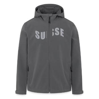 Schweiz - Suisse - Switzerland - Recycelte Männer Softshell-Jacke von Stanley/Stella - Anthrazit - Vorne - AI Model Male 185 light (185cm)