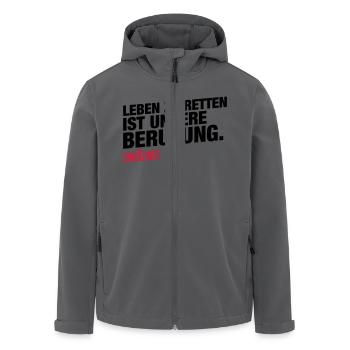 Unsere Berufung - Recycelte Männer Softshell-Jacke von Stanley/Stella - Anthrazit - Vorne - AI Model Male 185 light (185cm)
