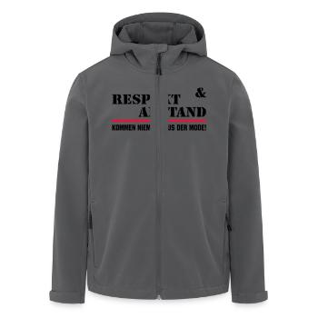Respekt und Anstand - Recycelte Männer Softshell-Jacke von Stanley/Stella - Anthrazit - Vorne - AI Model Male 185 light (185cm)