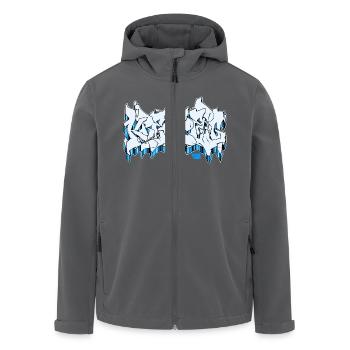 Kreuzberg Eisblau SF - Recycelte Männer Softshell-Jacke von Stanley/Stella - Anthrazit - Vorne - AI Model Male 185 light (185cm)