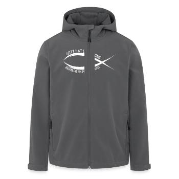 Gott hat die Lösung - Recycelte Männer Softshell-Jacke von Stanley/Stella - Anthrazit - Vorne - AI Model Male 185 light (185cm)