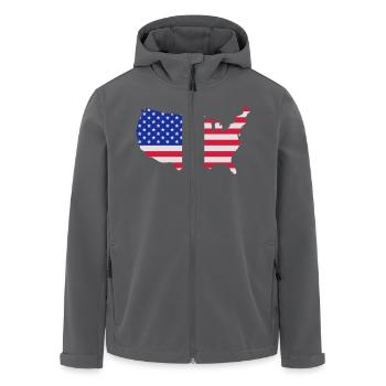 USA Flag - Recycelte Männer Softshell-Jacke von Stanley/Stella - Anthrazit - Vorne - AI Model Male 185 light (185cm)