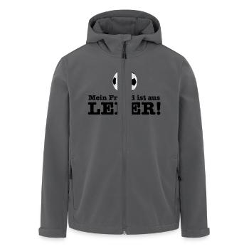 Mein Freund ist aus Leder (Fußball Ball) - Recycelte Männer Softshell-Jacke von Stanley/Stella - Anthrazit - Vorne - AI Model Male 185 light (185cm)