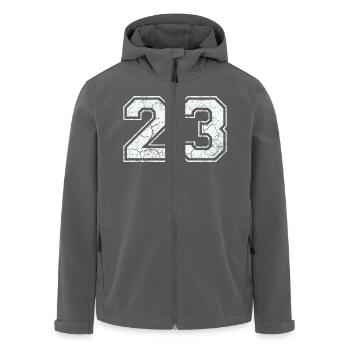 23 in weiß im Vintage-Look - Recycelte Männer Softshell-Jacke von Stanley/Stella - Anthrazit - Vorne - AI Model Male 185 light (185cm)
