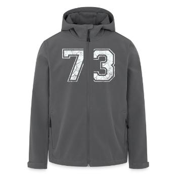 73 in weiß im Vintage-Look - Recycelte Männer Softshell-Jacke von Stanley/Stella - Anthrazit - Vorne - AI Model Male 185 light (185cm)