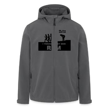 Rum Jogging_Below - Recycelte Männer Softshell-Jacke von Stanley/Stella - Anthrazit - Vorne - AI Model Male 185 light (185cm)