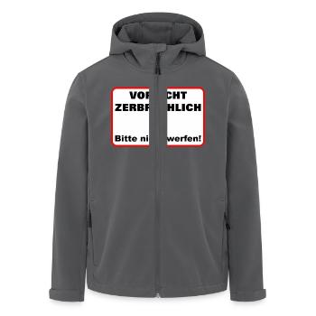 Zerbrechlich vorsicht - Recycelte Männer Softshell-Jacke von Stanley/Stella - Anthrazit - Vorne - AI Model Male 185 light (185cm)