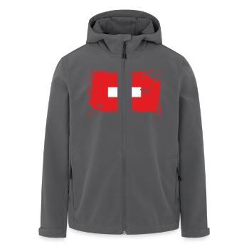 Flagge Schweiz, Switzerland, Swiss - Recycelte Männer Softshell-Jacke von Stanley/Stella - Anthrazit - Vorne - AI Model Male 185 light (185cm)