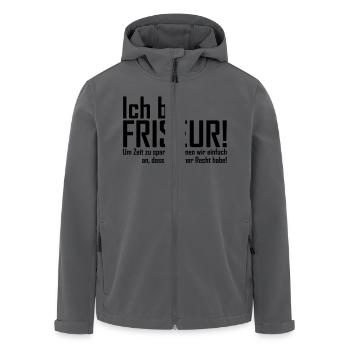 ich bin friseur - Recycelte Männer Softshell-Jacke von Stanley/Stella - Anthrazit - Vorne - AI Model Male 185 light (185cm)