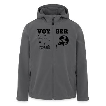 Reisen / Reisende / Urlaub / Tourismus - Recycelte Männer Softshell-Jacke von Stanley/Stella - Anthrazit - Vorne - AI Model Male 185 light (185cm)