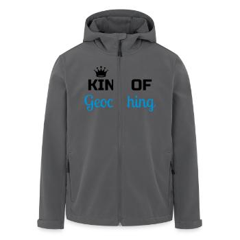 Geocaching / Geocacher / Kompass / Wald - Recycelte Männer Softshell-Jacke von Stanley/Stella - Anthrazit - Vorne - AI Model Male 185 light (185cm)