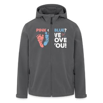 Pink or Blue We love you Schwangerschaft Baby - Recycelte Männer Softshell-Jacke von Stanley/Stella - Anthrazit - Vorne - AI Model Male 185 light (185cm)